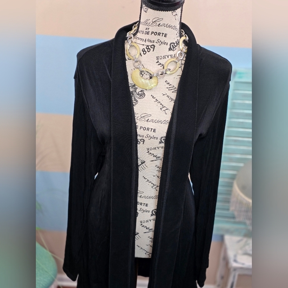 NWT Citiknit Open Front Black Cardigan - Picture 5 of 9